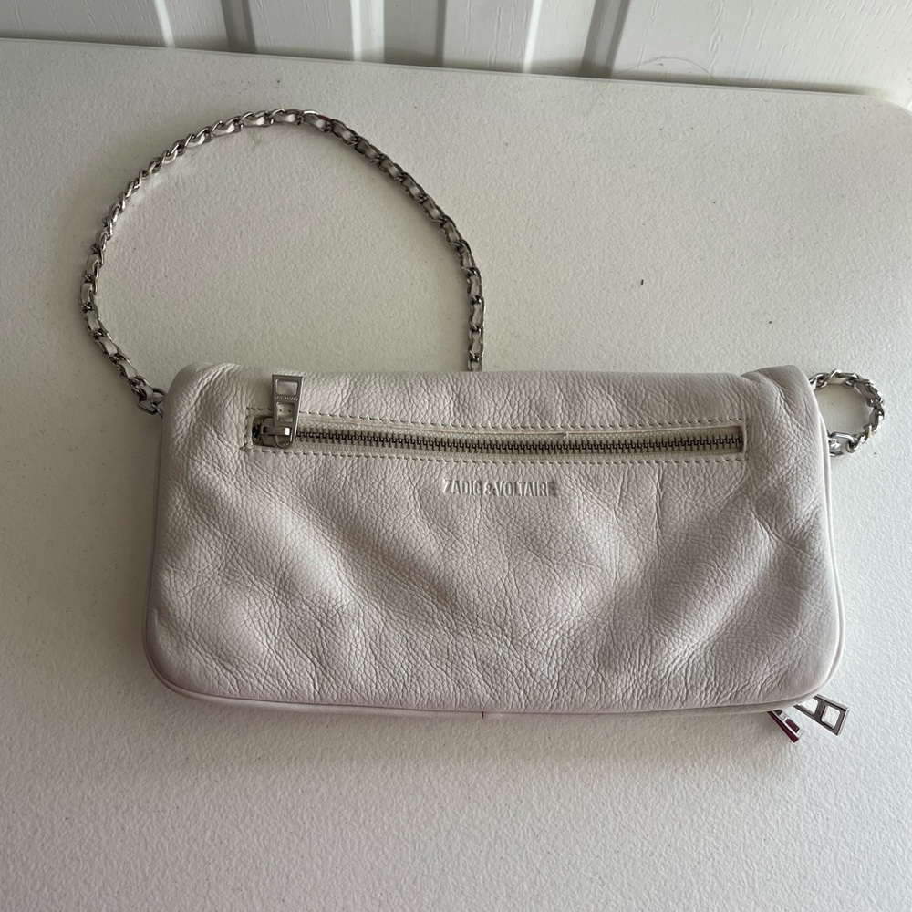 Zadig & Voltaire White Clutch with Silver Chain - Picture 6 of 10